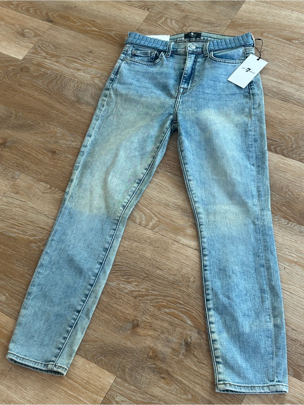 Neat 7 for all mankind 26x25 The High Waist. Too Skinny Denim Jeans Ladies - Picture 6 of 7